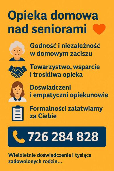 Opieka domowa nad seniorami -  całodobowe wsparcie
